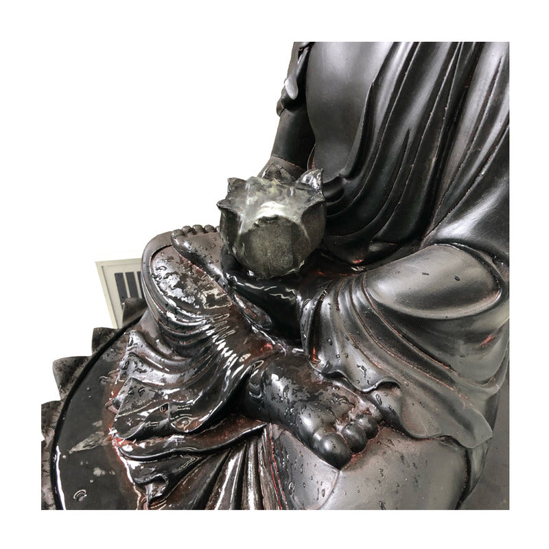 Solar Buddha Water Feature Fountain Close Look from Sideview