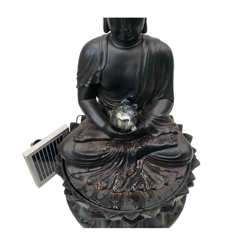 Solar Buddha Water Feature Fountain UpView