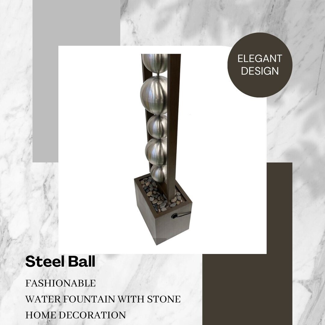 Stainless Steel Ball Water Feature Fountain Sideview