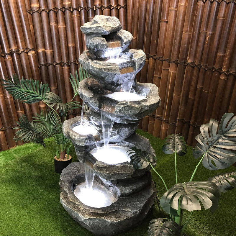 Summit Rock Stream Water Feature Fountain with LED lights