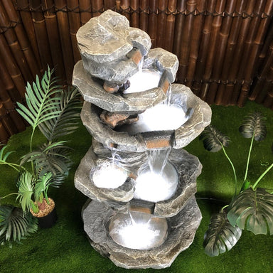 Summit Rock Stream Cascade Water Feature Fountain upper view