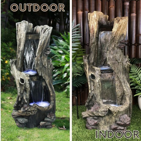 Tree Trunk Log Water Fountain Water Feature Outdoor and Indoor  