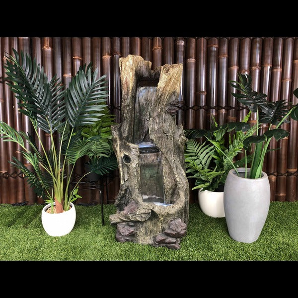 Tree Trunk Cascade Log Water Feature Front View