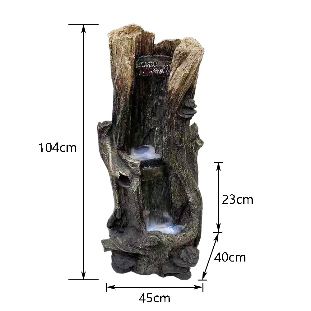 Tree Trunk Cascade Log Water Fountain Water Feature Dimensions