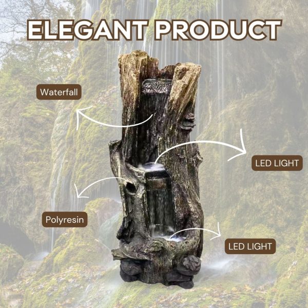 Tree Trunk Cascade Log Water Fountain Water Feature Features
