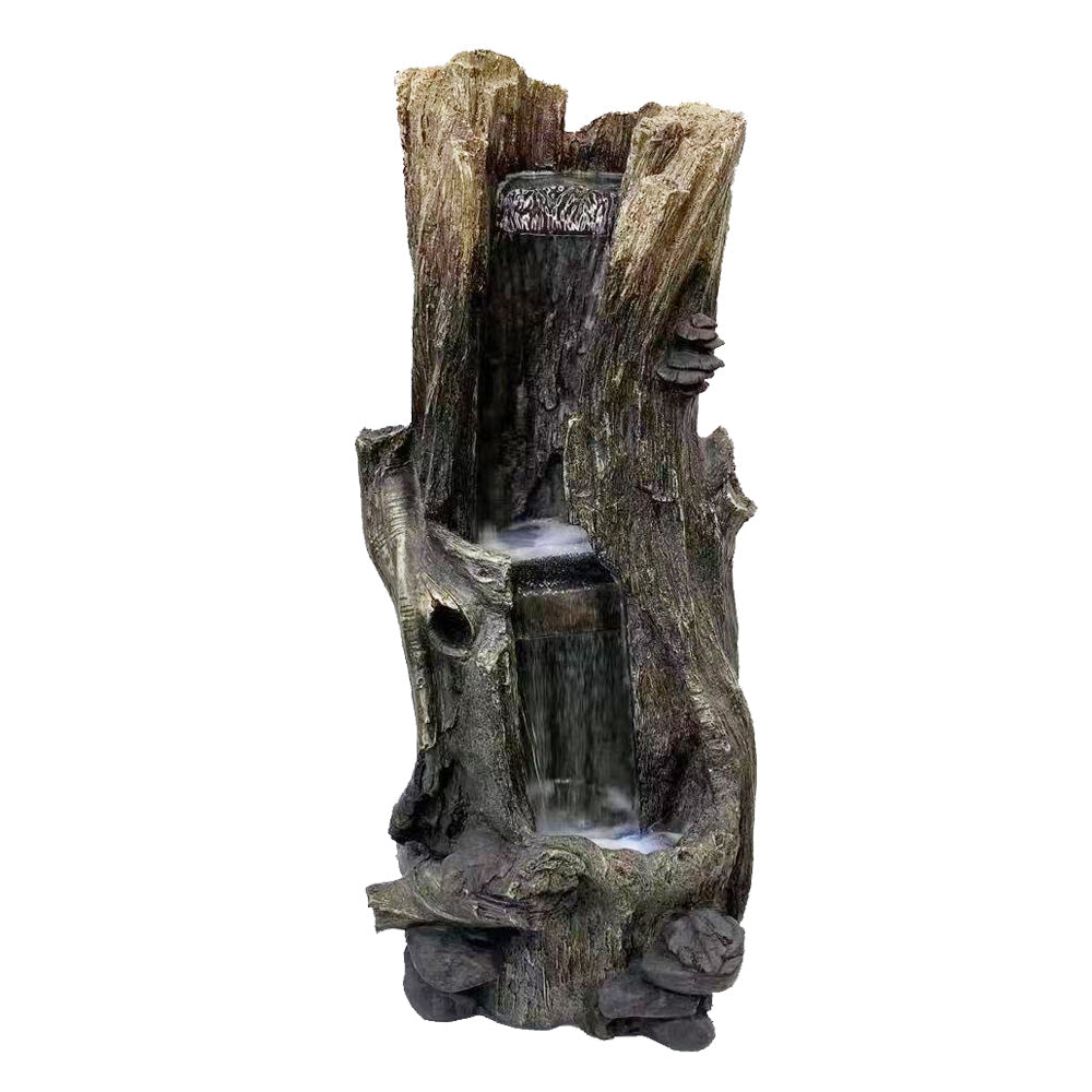 Tree Trunk Cascade  Log Water Fountain Water Feature Frontview