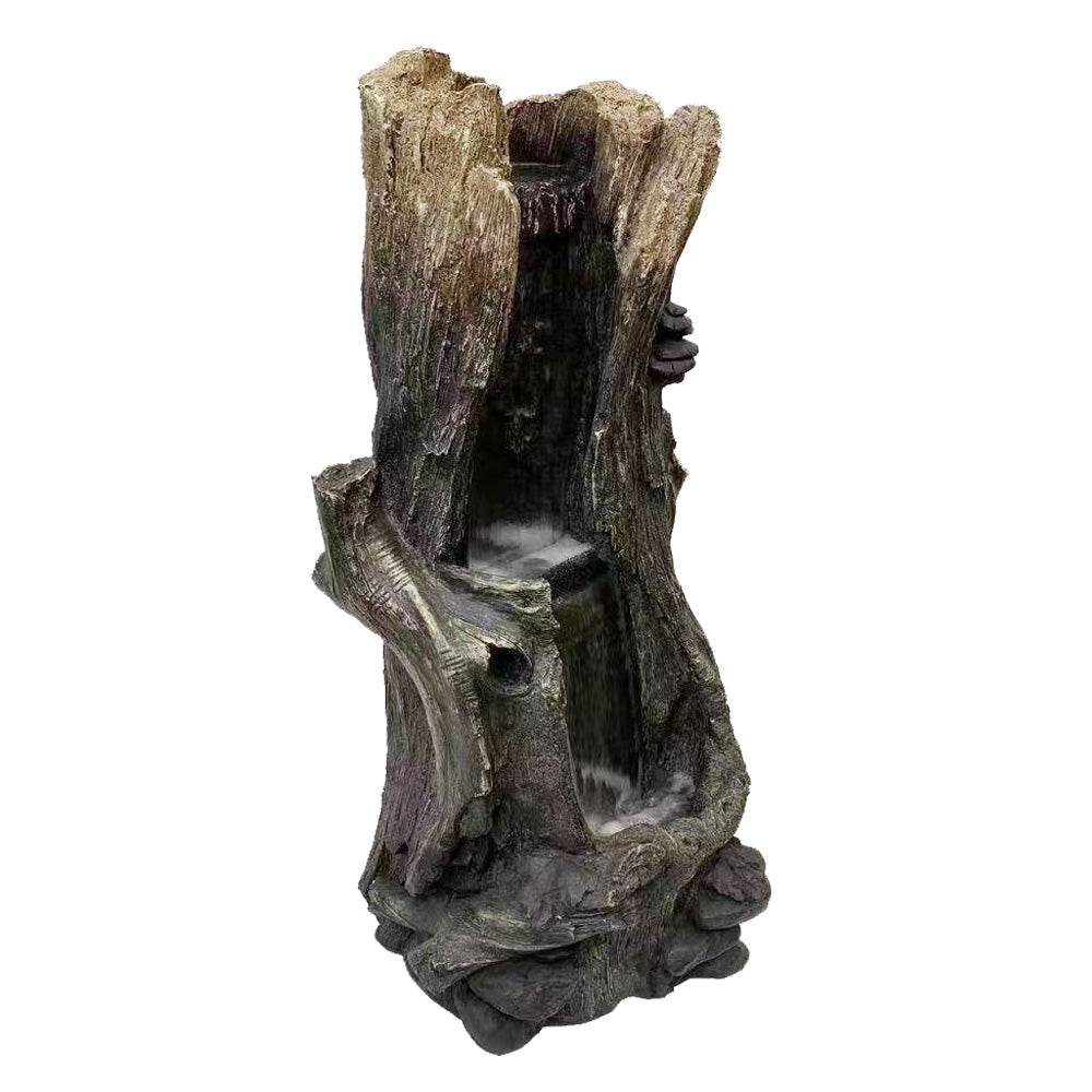 Tree Trunk Cascade Log Water Fountain Water Feature Leftview