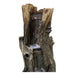 Tree Trunk Cascade Log Water Fountain Water Feature close upperview
