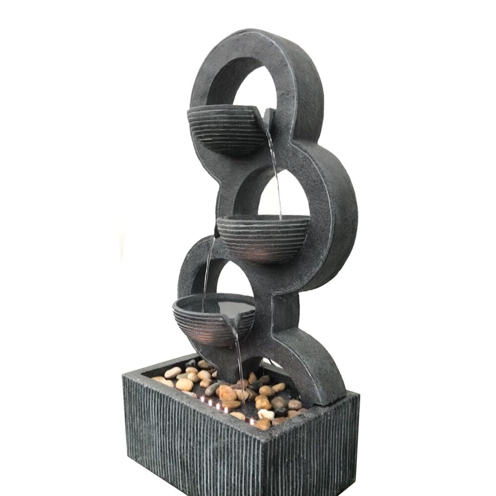 Triple Circles Cascade Water Feature Fountain water flow View