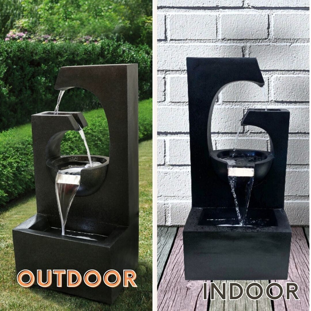 Triple Drops Cascade Water Feature Fountain outdoor and indoor views