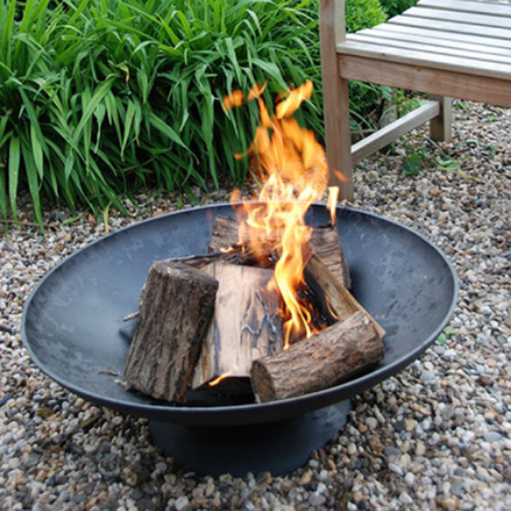 Black Cast Iron 78cm Fire Pit Bowl