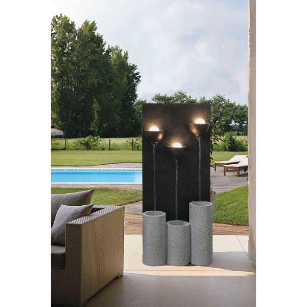 ZenGlow Cascade Wall Water Feature at outdoor