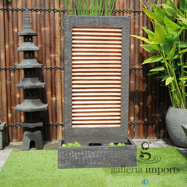 Zig Zag Copper Wall Water Feature main view