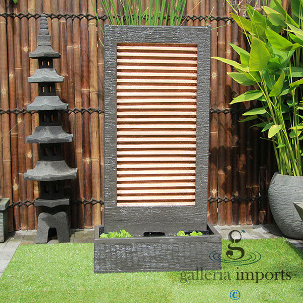 Zig Zag Copper Wall Water Feature main view
