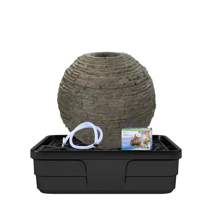 aquascape medium stacked slate sphere kit with white background