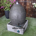 egg shape water feature fountain right angle view