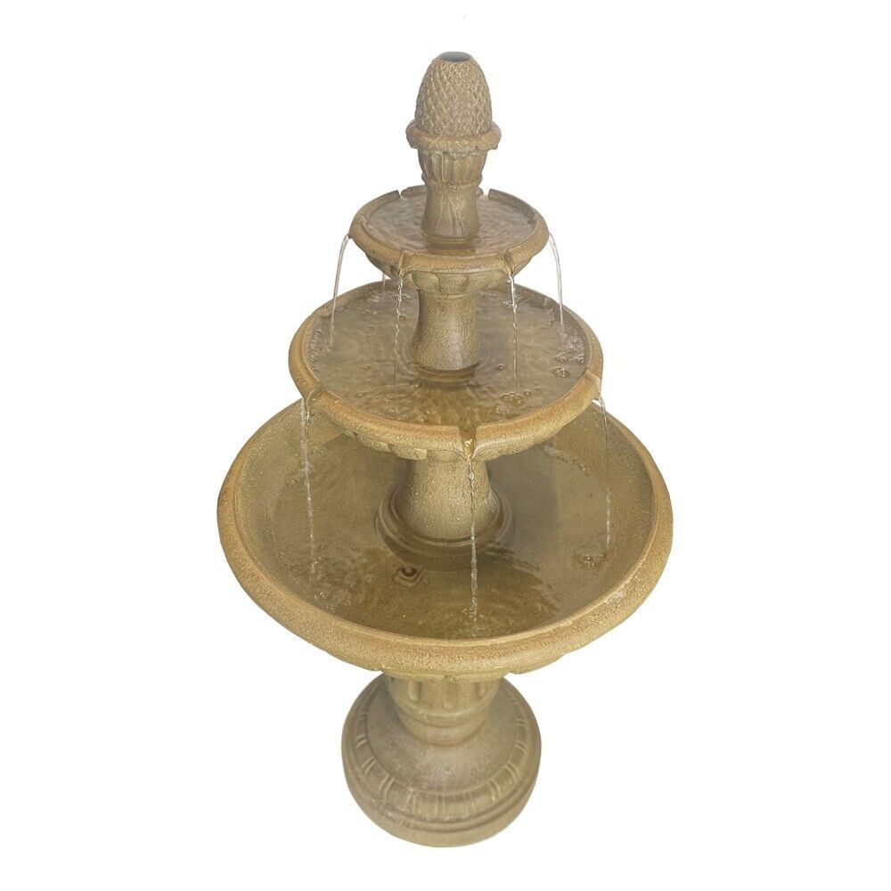 Classic 3 Tier Stone Effect Bird Bath Water Feature Fountain