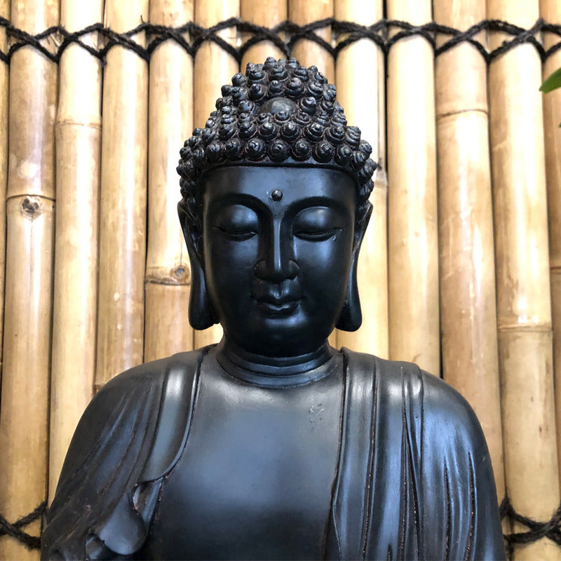 solar buddha water feature top view