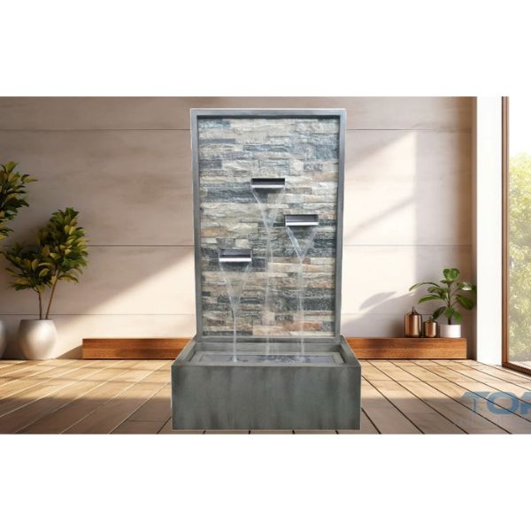 stone wall water feature indoor View