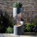 Abstract Spiral Rainfall Water Feature Fountain with Light 