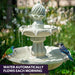 Birds in 3 Tier Bird Bath Solar Water Feature 