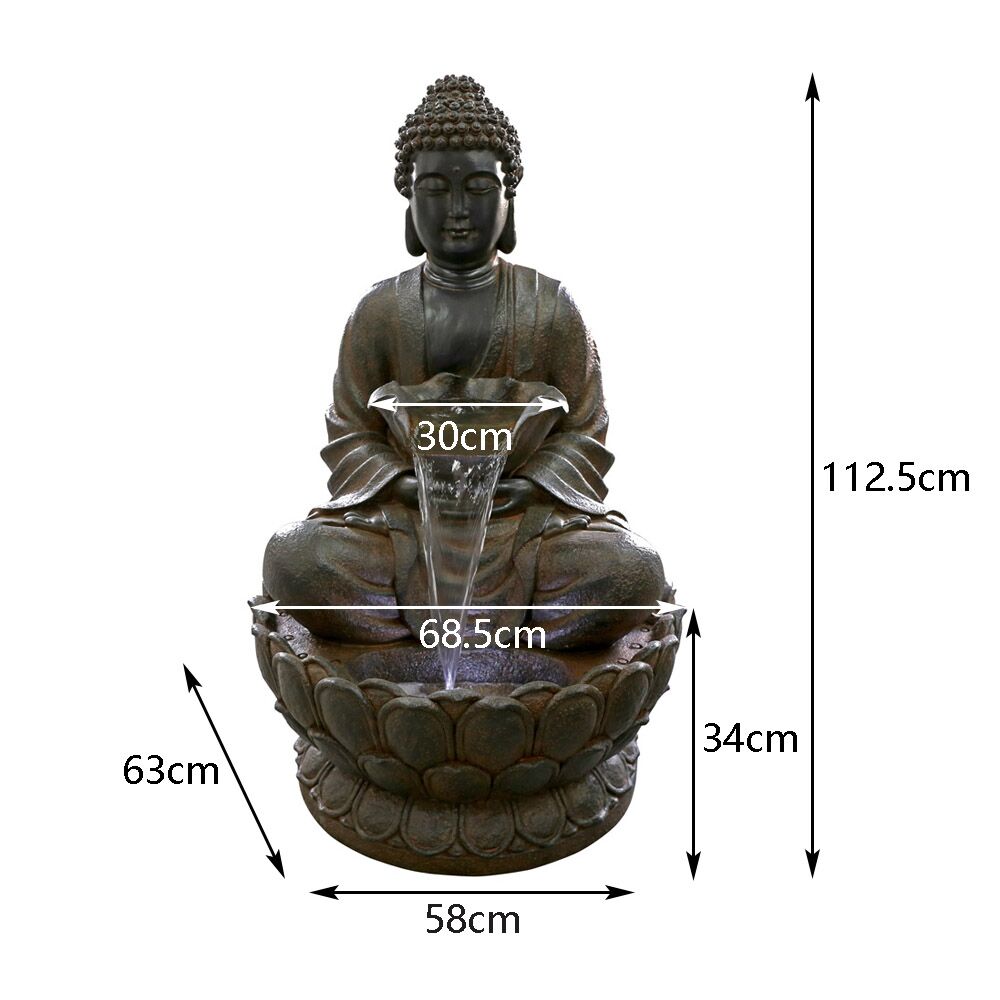Large Sitting Buddha Water Feature Fountain Dimensions