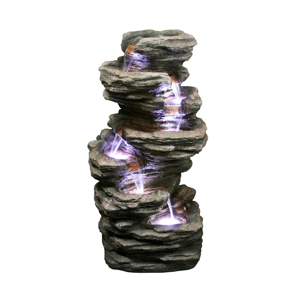 6 Tier Rock Water Feature Fountain LED