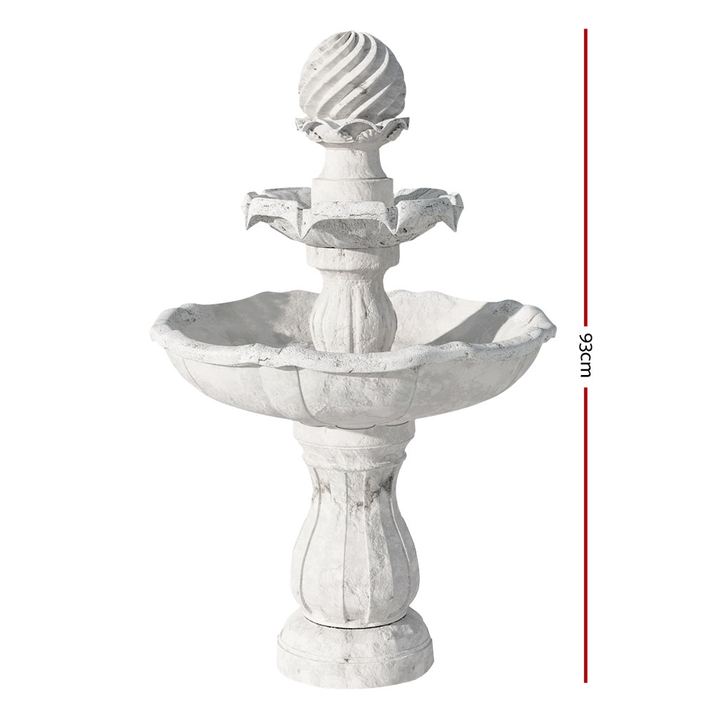 3 Tier Solar Powered Water Fountain - Ivory dimension