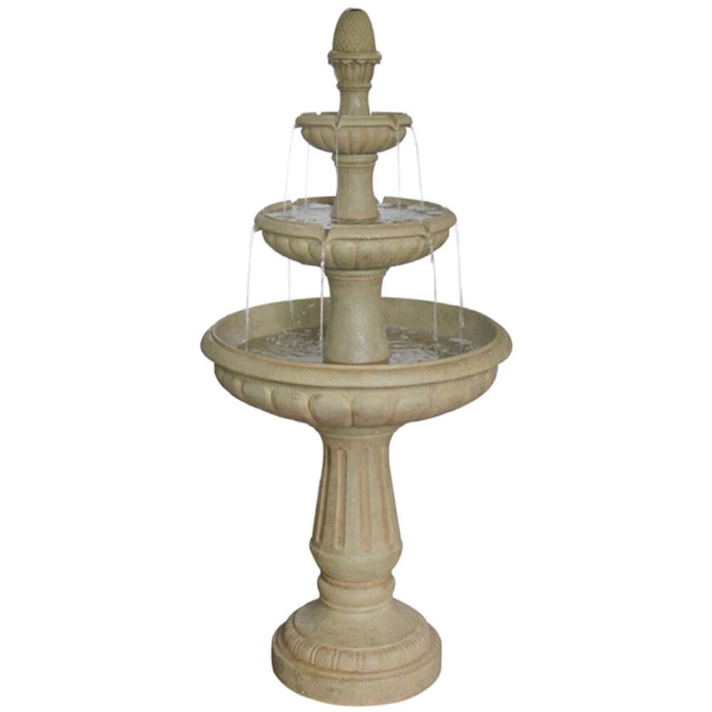 Classic 3 Tier Stone Effect Bird Bath Water Feature Fountain