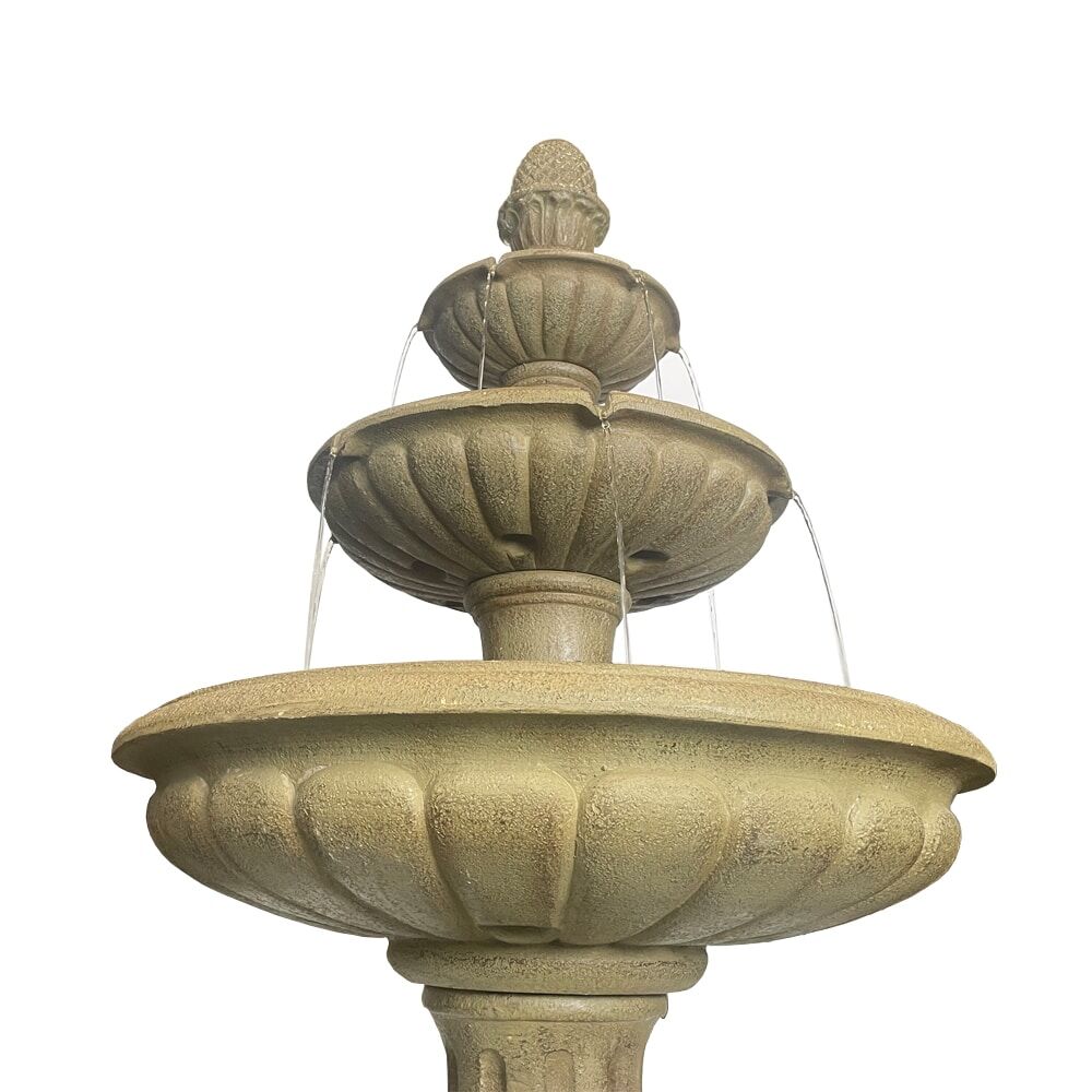 Classic 3 Tier Stone Effect Bird Bath Water Feature Fountain