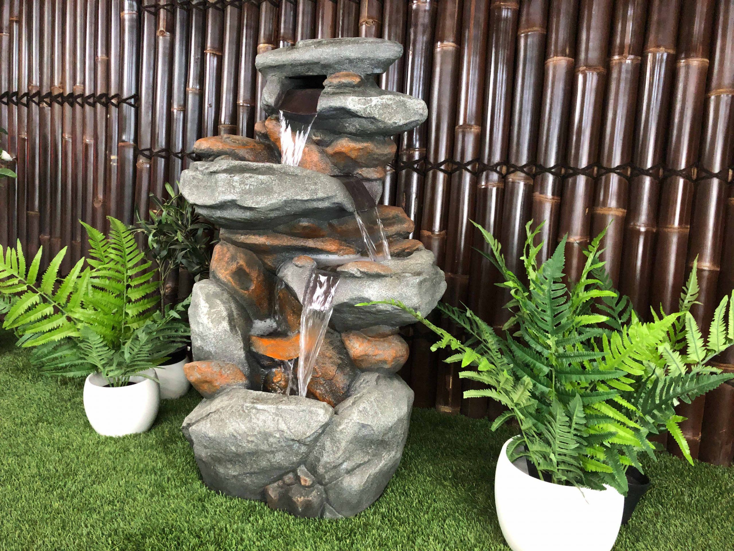 Rainforest Cascade Rock Water Feature Fountain sideview