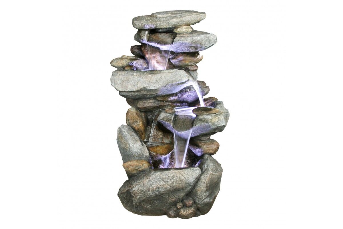 Rainforest Cascade Rock Water Feature Fountain white  background
