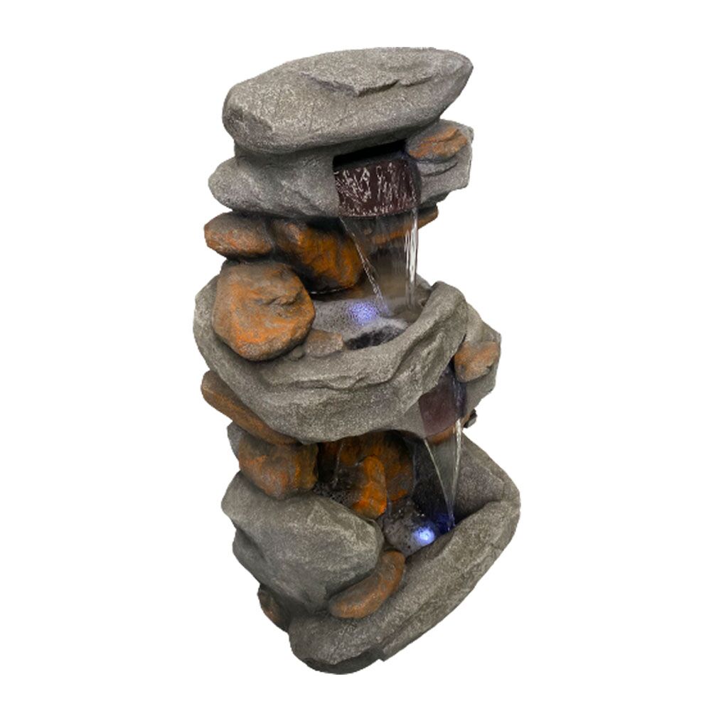Rainforest Cascade Rock Water Feature with water