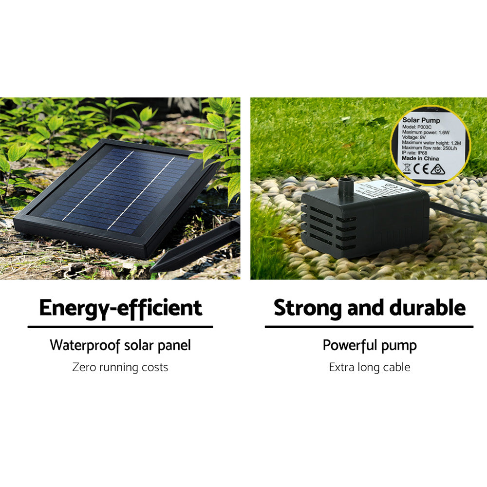Solar Bowls Cascade Water Feature  and water pump and solar panel