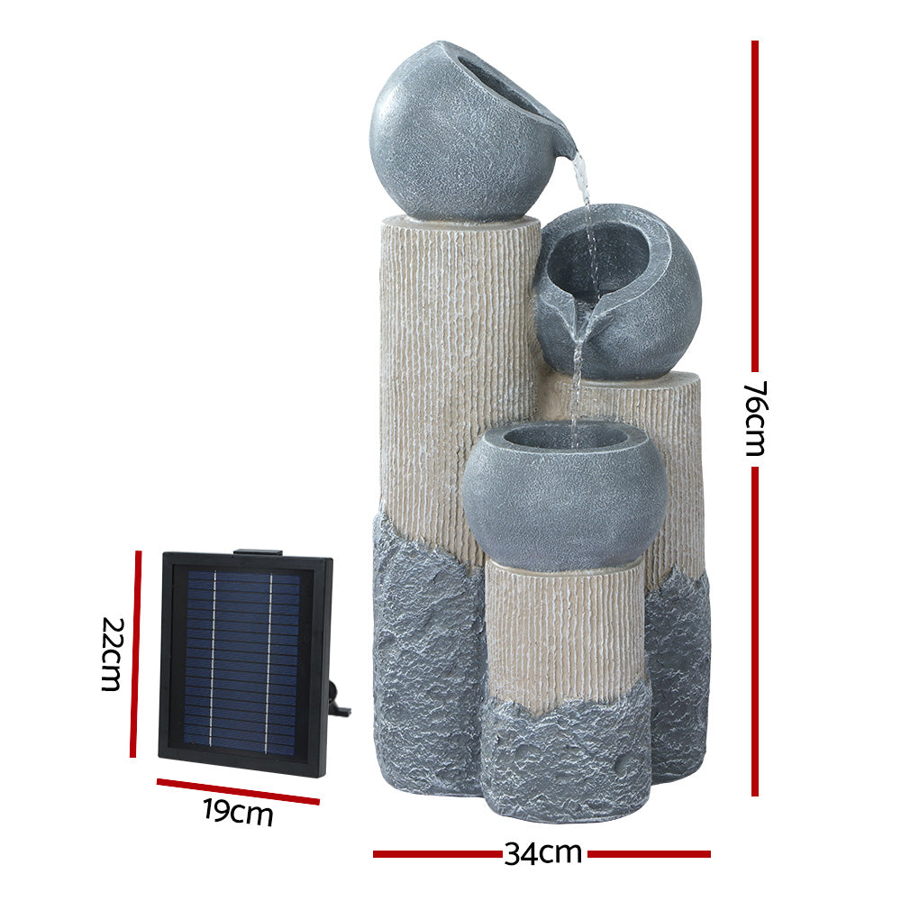 Solar Bowls Cascade Water Feature  dimension