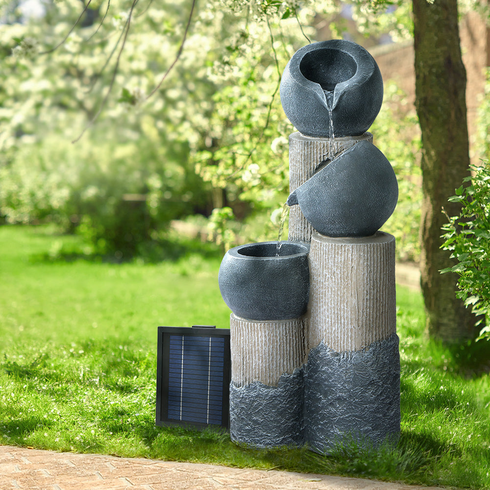 Solar Bowls Cascade Water Feature  in the garden