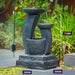 Solar Cascade 3 Tier Plates Water Feature and pool background