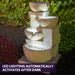Solar Cascade 4 Bowls Water Feature and LED lights