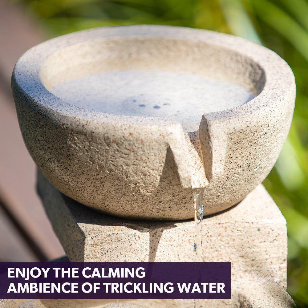 Solar Cascade 4 Bowls Water Feature and bowl