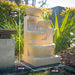 Solar Cascade 4 Bowls Water Feature and dimensions