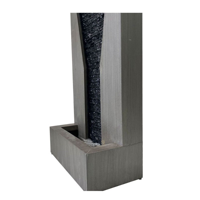 Modern Panel Water Wall Feature Fountain with LED Sideview