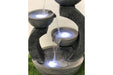 Triple Plate Bowls Water Feature Fountain closeup with LED