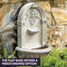 PROTEGE Solar Fountain Water Feature Pump Outdoor Wall Mount Classic with LED Lights on stonewall
