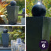Solar Powered Water Feature Fountain with LED Lights three images